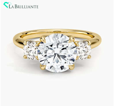 Elodie Perfect Fit Three Stone Diamond Ring (12 ct. tw.) in 18K Yellow Gold (2)