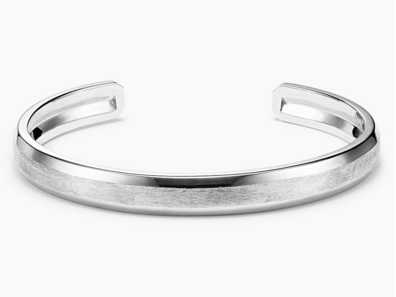 Homme Engravable Cuff Bracelet in Silver
