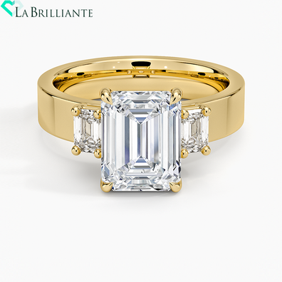Peyton Emerald Cut Three Stone Diamond Ring (1_2 ct. tw.) in 18K Yellow Gold
