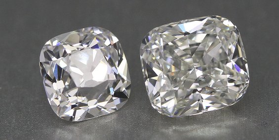 Old-mine and cushion cut lab-grown diamonds