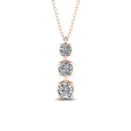 Rose gold three stone lab-grown diamond necklace