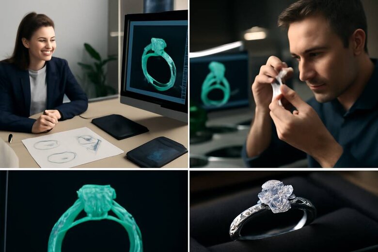 Image: Custom Diamond Ring Design Process Workflow - Follow the complete journey from initial consultation to finished bespoke ring with clear visual steps