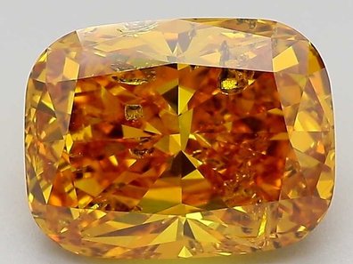 3.53 Ct. Fancy Deep Orange Cushion Lab-Grown Diamond