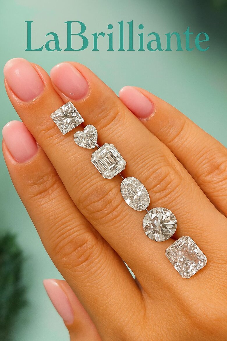 Image: Side-by-side comparison of round brilliant vs other cuts showing identical light performance - Demonstrates visually how fancy shapes deliver same sparkle at lower cost