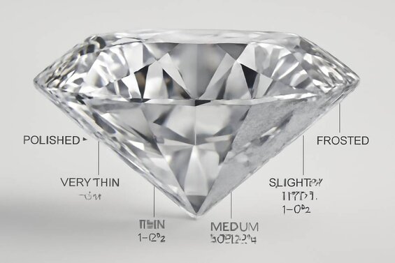 Image: Professional Diamond Girdle Assessment - Cross-section anatomy showing thickness variations, finish types, and structural impact on light performance