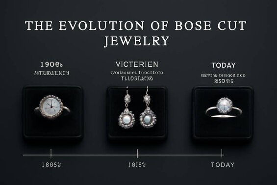 Image: Historical timeline visualization showing rose cut jewelry from 1500s Georgian pieces through Victorian era to modern revival pieces, with brilliant cut development milestone markers - Understanding style evolution for informed aesthetic choices