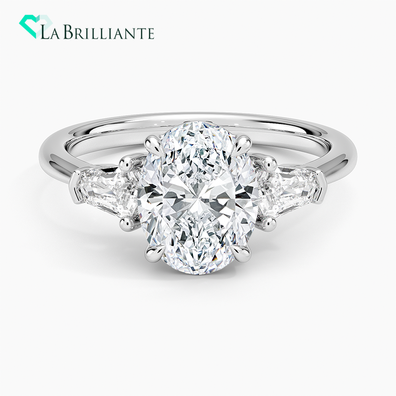 Shield Cut Three Stone Diamond Ring (14 ct. tw.) in 18K White Gold