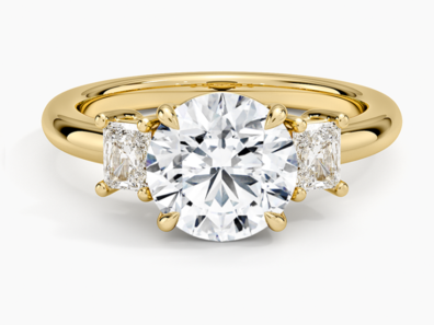 Helena Radiant-Cut Three Stone Diamond Ring (3_8 ct. tw.) in 18K Yellow Gold
