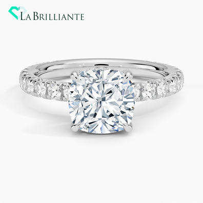 Olympia Three-Quarter Coverage Diamond Ring in 18K White Gold