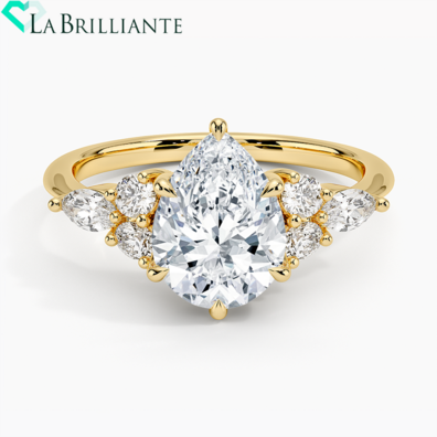 Luxe Nadia Diamond Ring in 18K Yellow Gold