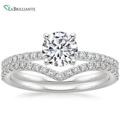 Ballad Lab Diamond Ring with Flair Diamond Ring in 18K White Gold