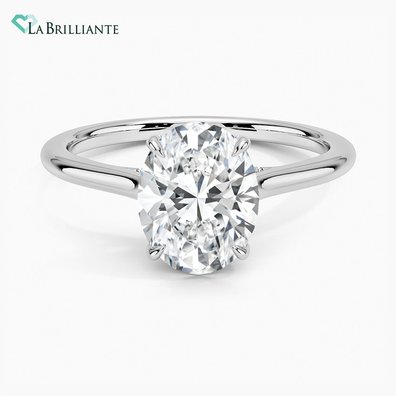 Callista Lab Diamond Engagement Ring in 18K White Gold