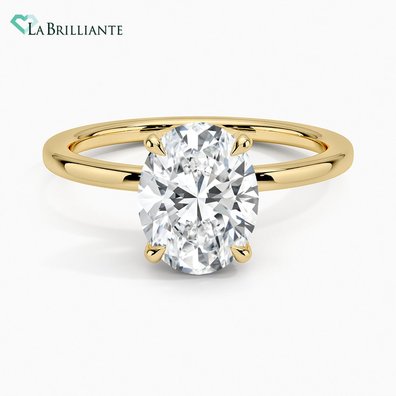 Lumiere Lab Diamond Engagement Ring in 18K Yellow Gold