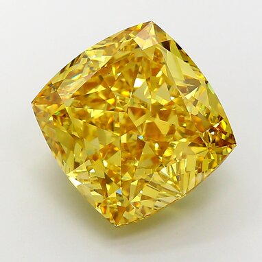 Lab grown diamond Cushion 20ct Fancy Vivid Yellow