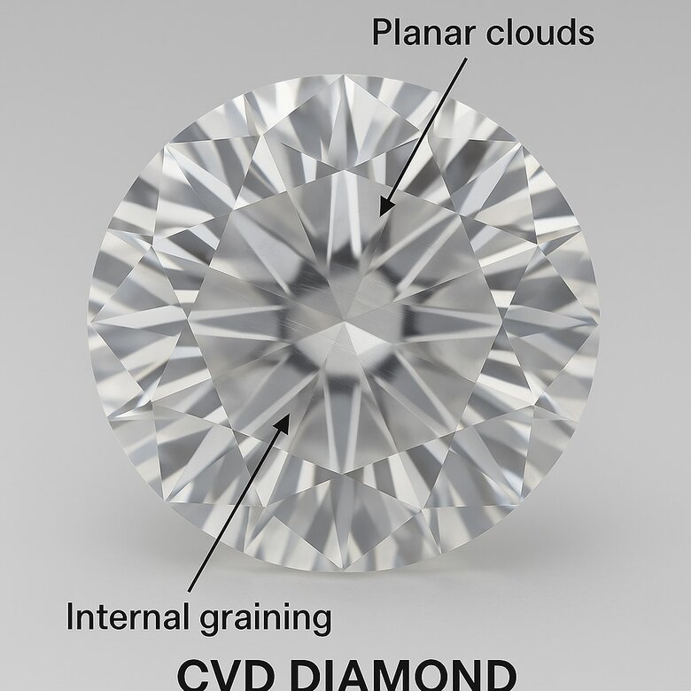 Image: CVD Planar Cloud Formation Diagram - Cross-sectional view showing layer-by-layer growth process and how plasma interruptions create characteristic parallel cloud patterns