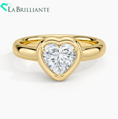 Andrea Bezel Prong Ring in 18K Yellow Gold