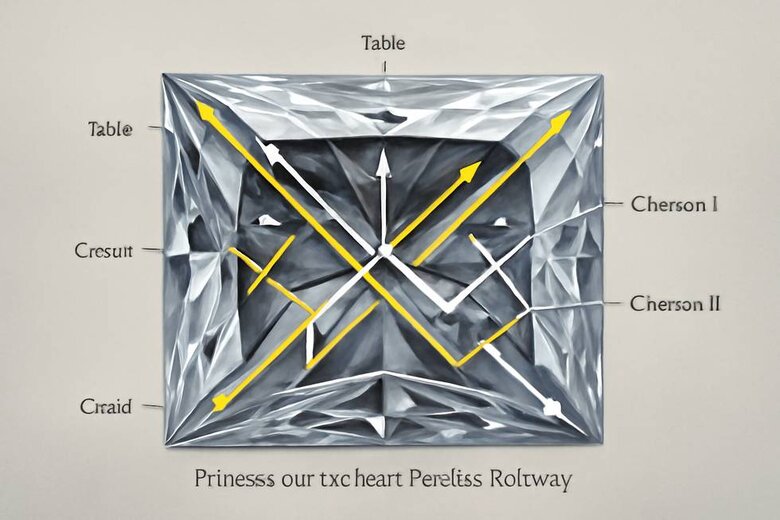 Image: Chevron Pattern Light Pathway Diagram - Detailed cross-section showing how light travels through V-shaped facet arrangements with arrows indicating reflection paths