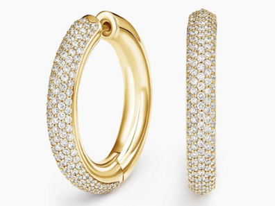 Lab Diamond Tube Hoop Earrings (1 1_4 ct. tw.) in 14K Yellow Gold