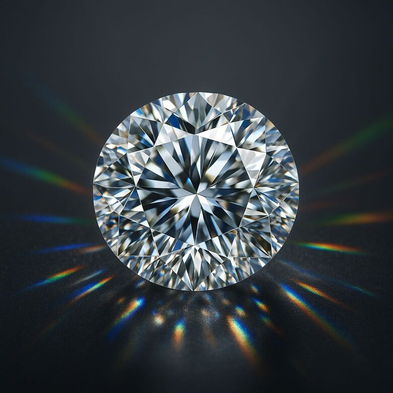 Image: Diamond Fire Rainbow Dispersion Close-Up - Shows spectacular light separation creating vivid color flashes for maximum visual impact