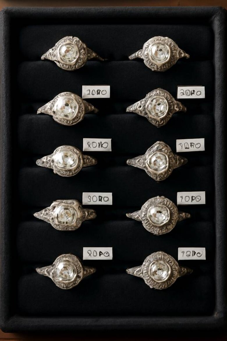 Image: Gatsby Era Ring Collection Under $3000 - Showcase of 6-8 authentic 1920s style rings with price points and vintage design elements highlighted