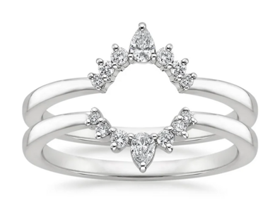Lunette Nested Diamond Ring Stack in 18K White Gold