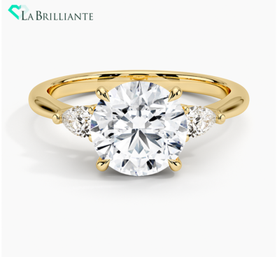 Petite Opera Three Stone Diamond Ring (14 ct. tw.) in 18K Yellow Gold