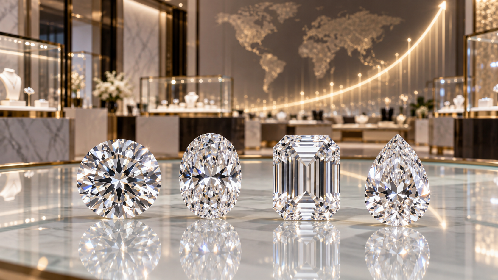 Editorial image illustrating the global lab-grown diamond market's projected growth toward nearly $92 billion by 2034.